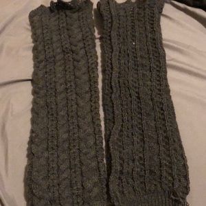 Grey Extra long boot knit sock